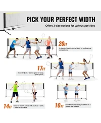 Vevor 17ft Badminton Net Set Outdoor Portable Volleyball Pickleball Tennis Net