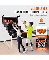 Vevor Foldable Indoor Double Basketball Arcade Game 2 Player 5 Balls