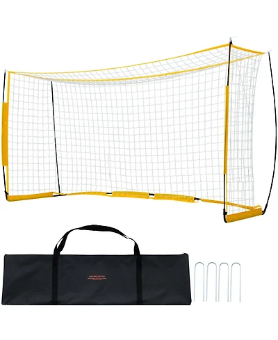 Vevor 12x6 ft Portable Soccer Goal Kids Soccer Net Carry Bag Backyard Training Yellow