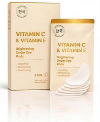 Lovery Vitamin C and Vitamin E Brightening Under Eye Masks - Korean Skincare Hydrating Eye Pad Set - 5 Pairs