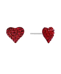 Macy's Crystal Pave 12mm Domed Heart Stud Earrings