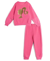 Barbie Girl's (5-12) Fleece Sweatshirt and Joggers Set