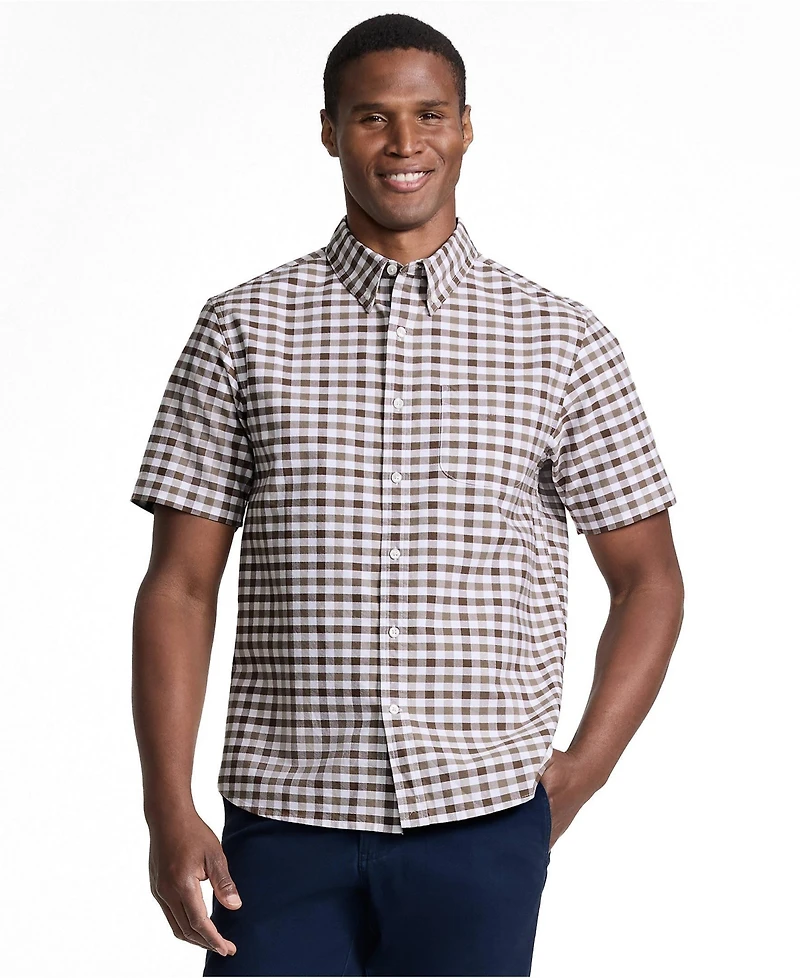 Lands' End Men's Short Sleeve Classic Fit Sail Rigger Oxford Shirt