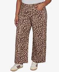 Ruby Rd. Plus Cheetah Print Wide Leg Jean