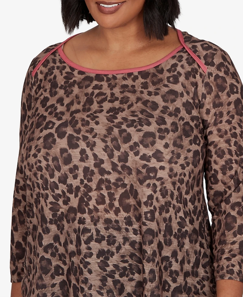 Ruby Rd. Plus Cheetah Print Knit Top