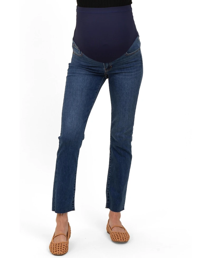 Pinkblush Women's Dark Blue Slim Fit Raw Hem Jeans