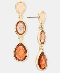 Anne Klein Faceted Stone Linear Drop Earrings