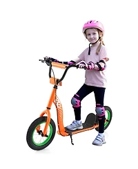 Slickblue Kids Scooter with Adjustable Height Handlebar and 12" Air Wheels, 165 lbs Capacity, Ages 8-12