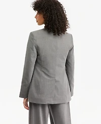 Bar Iii Women's Faux-Leather Sculpted Blazer, Macy's Exclusive