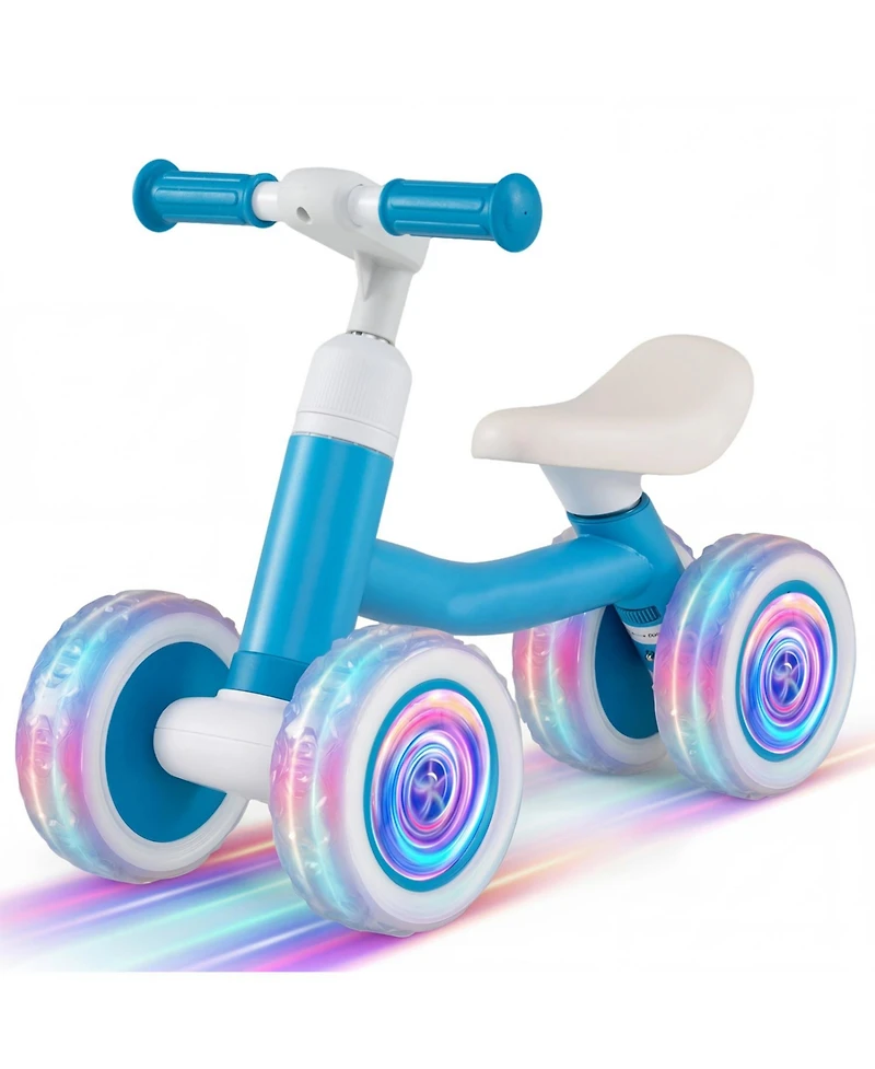 Slickblue Kids Balance Bike with Adjustable Handlebar, Seat And Led Wheels