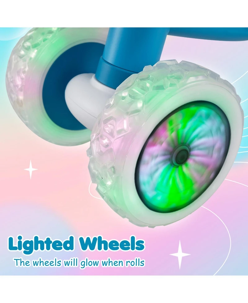 Slickblue Kids Balance Bike with Adjustable Handlebar, Seat And Led Wheels