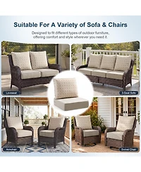 Pocassy 6" Thicker Outdoor Chair Cushion Set