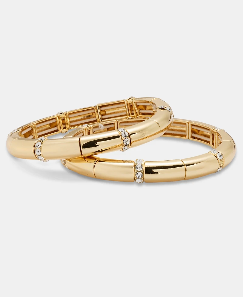 I.n.c. International Concepts Pave & Tubular Beaded Stretch Bracelets, 2-Piece Set, Macy's Exclusive