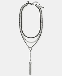 I.n.c. International Concepts Pave Chain Tassel Layered Lariat Necklace, 16-1/2" + 3" extender, Macy's Exclusive