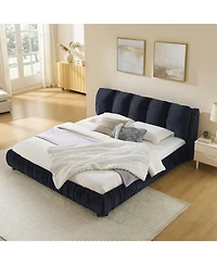 Streamdale Furniture King Size Upholstered Bed Frame with Segmented Sponge Headboard