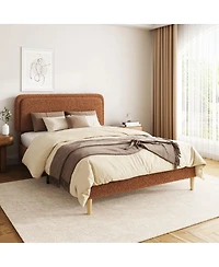 Streamdale Furniture Plush Upholstered Full Platform Bed with Adjustable Headboard