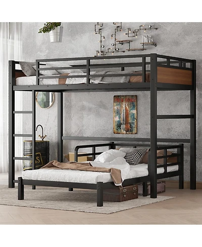 Streamdale Furniture Twin Xl over Twin Xl Metal Bunk Bed, Separable