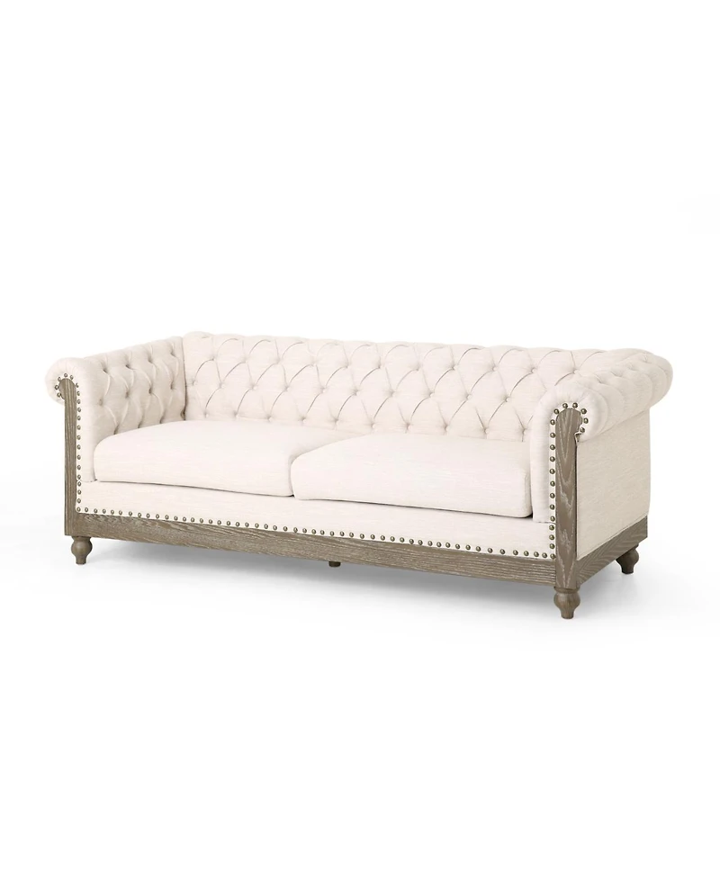 Streamdale Furniture Mirod Comfy 3-Seat Sofa with Wooden Legs, Retro Style for Living Room and Study