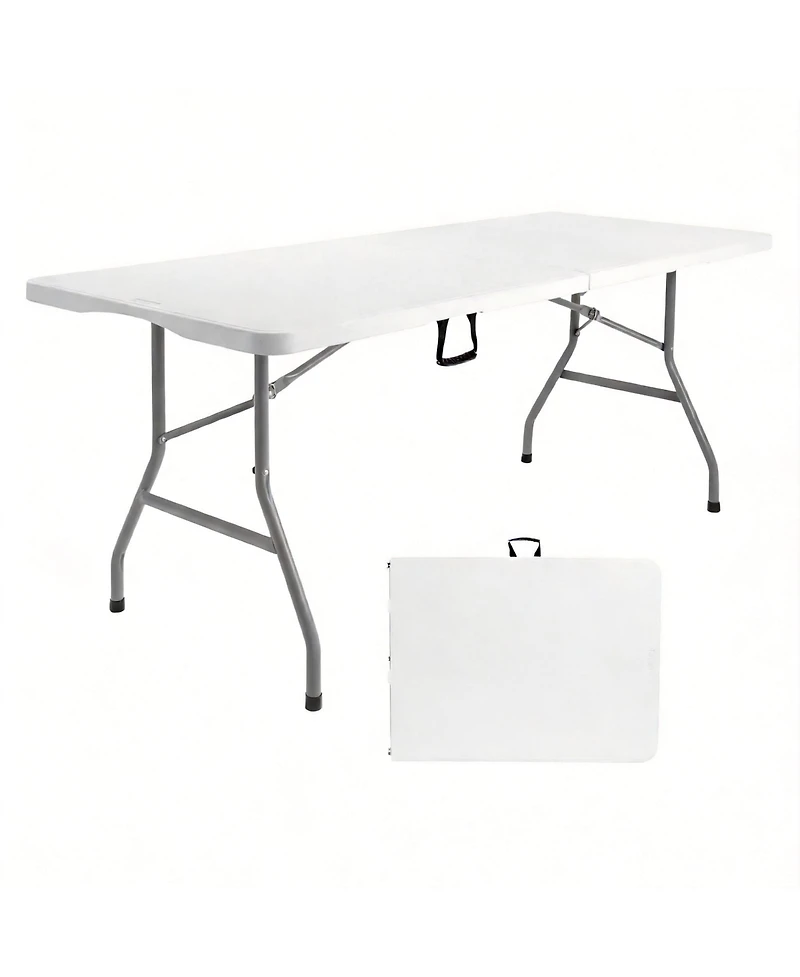 Aofar 6Feet Folding Table Portable Plastic Utility Carrying Handle
