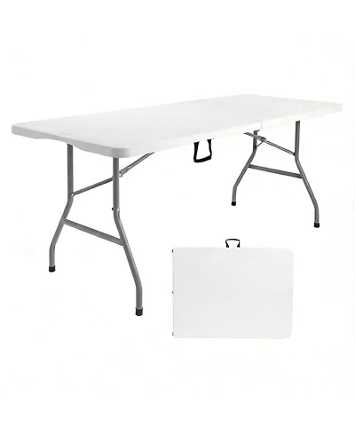 Aofar 6Feet Folding Table Portable Plastic Utility Carrying Handle