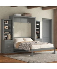 Streamdale Furniture Murphy Bed with Storage Shelves and Drawers