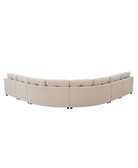 Streamdale Furniture 6-Piece Upholstered Curved Modular Sectional Sofa with Button