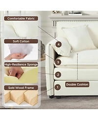 Clihome Oversized Chenille Loveseat Sofa, 2-Seater Small Cloud Couch, Modern Comfy Deep Seat Love Seat,Chenille
