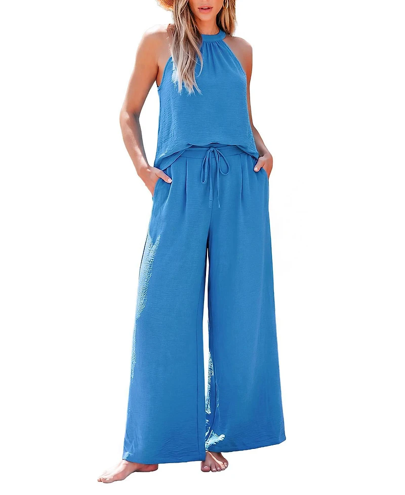 Cupshe Women's Blue Horizon Casual Resort Co-Ord Set