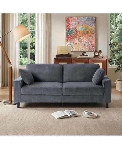 Streamdale Furniture 81.8" Corduroy 2-Seater Loveseat with Sturdy Iron and Wood Frame
