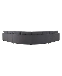 Streamdale Furniture 6-Piece Upholstered Curved Modular Sectional Sofa with Button Tufted Back
