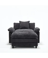 Streamdale Furniture Modern Chenille Accent Chair with Ottoman