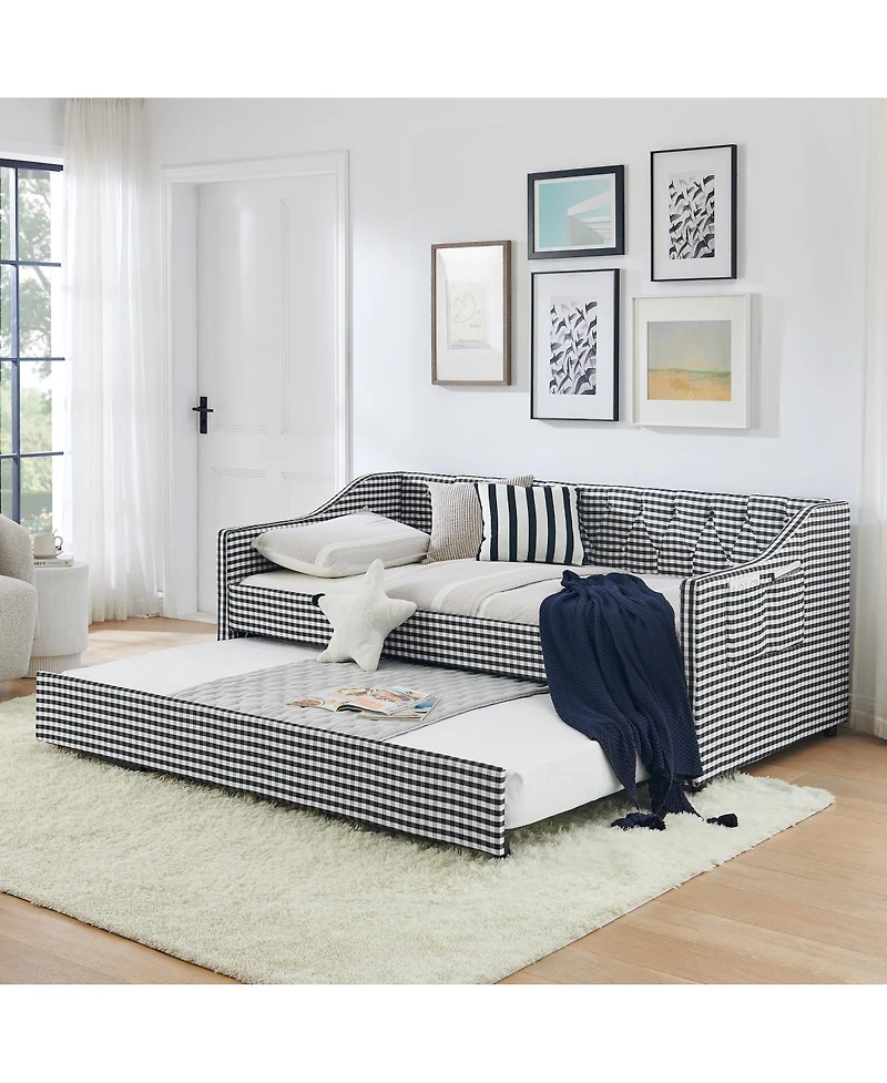 Streamdale Furniture Upholstered Twin Daybed with Trundle
