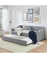Streamdale Furniture Upholstered Twin Daybed with Trundle