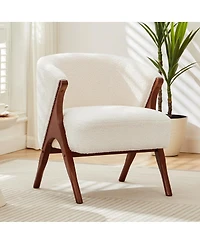 Streamdale Furniture 27" Modern Boucle Accent Chair with Solid Wood Frame