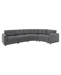Streamdale Furniture 4-Piece Upholstered Curved Modular Sectional Sofa with Button Tufted Back