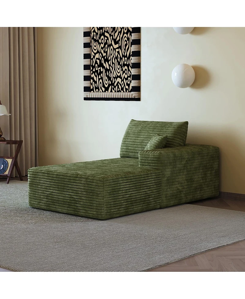 Streamdale Furniture Plush Corduroy Modular Sectional Sofa with Reversible Chaise - No Assembly