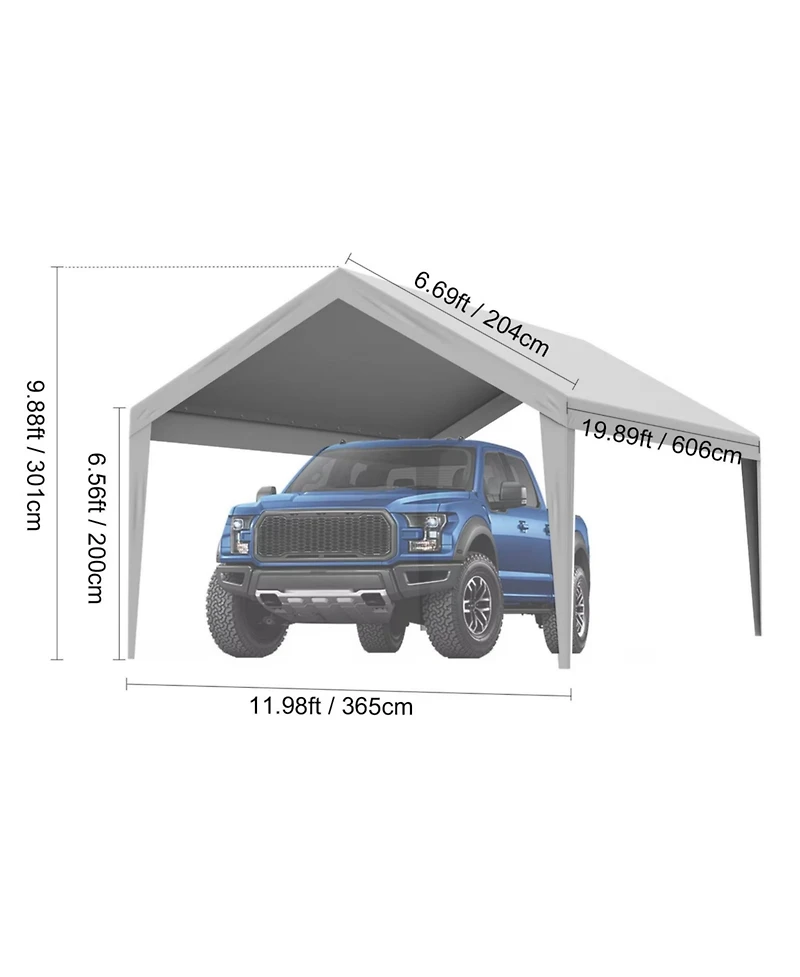 Yiortwo Replacement Carport Canopy Cover, Heavy Duty Waterproof Uv Top Tarp