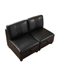 Streamdale Furniture Flexible Modular Pu Sofa with Storage and Sleeper Function - 2 Seater