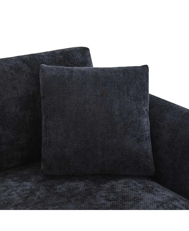 Streamdale Furniture 96" Modern Cloud L-Shaped Chenille Sectional Sofa with 2 Pillows