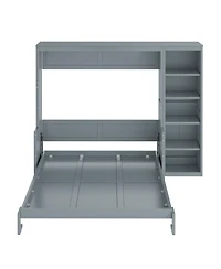 Streamdale Furniture Queen Size Murphy Bed with Desk and Bookshelf