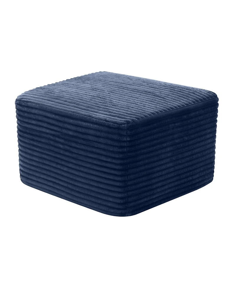 Streamdale Furniture Ultra-Cozy Ribbed Corduroy Square Ottoman - Versatile, Pet-Friendly Footrest