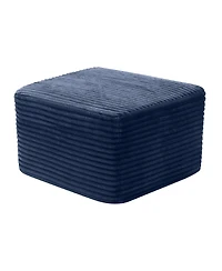 Streamdale Furniture Ultra-Cozy Ribbed Corduroy Square Ottoman - Versatile, Pet-Friendly Footrest