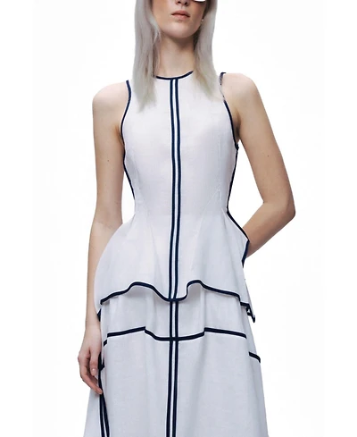 Nocturne Women's Contrast Trim Peplum Top
