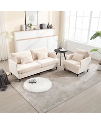 Streamdale Furniture Mid-Century Modern Chenille 2-Seat Loveseat Sofa