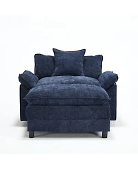 Streamdale Furniture 44.5" Modern Chenille Accent Chair with Ottoman