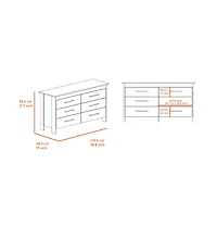 Fm Furniture Luxor Six Drawer Double Dresser