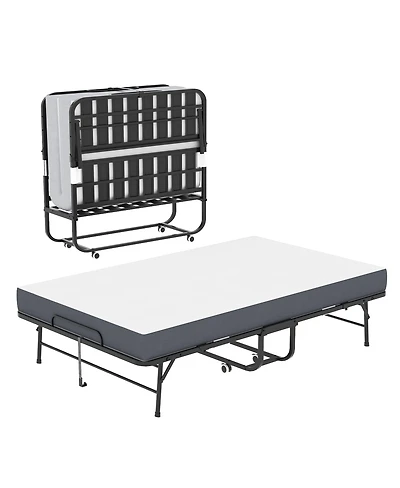 Streamdale Furniture 75"x46" Extra-Wide Folding Guest Bed with 5" Memory Foam, 450lbs Capacity