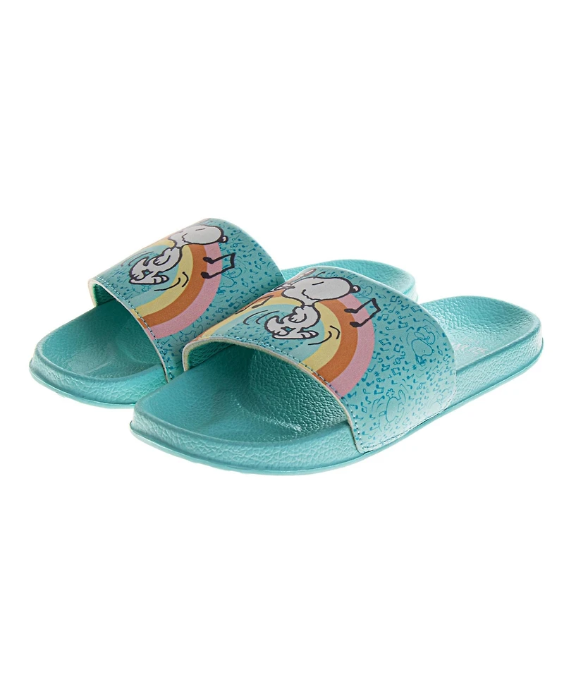 Snoopy Little Girls Peanuts Musical 2 - 13 Teal Eva Slides