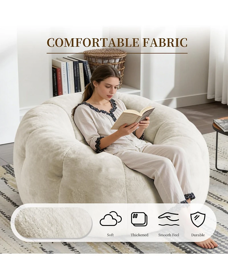 Streamdale Furniture Round Floral Bean Bag Chair: Comfortable Body-Contouring Support
