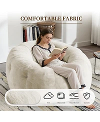 Streamdale Furniture Round Floral Bean Bag Chair: Comfortable Body-Contouring Support